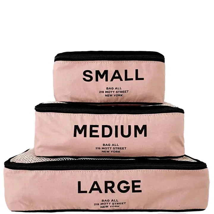 Cotton Packing Cubes, Print, 3-pack Pink