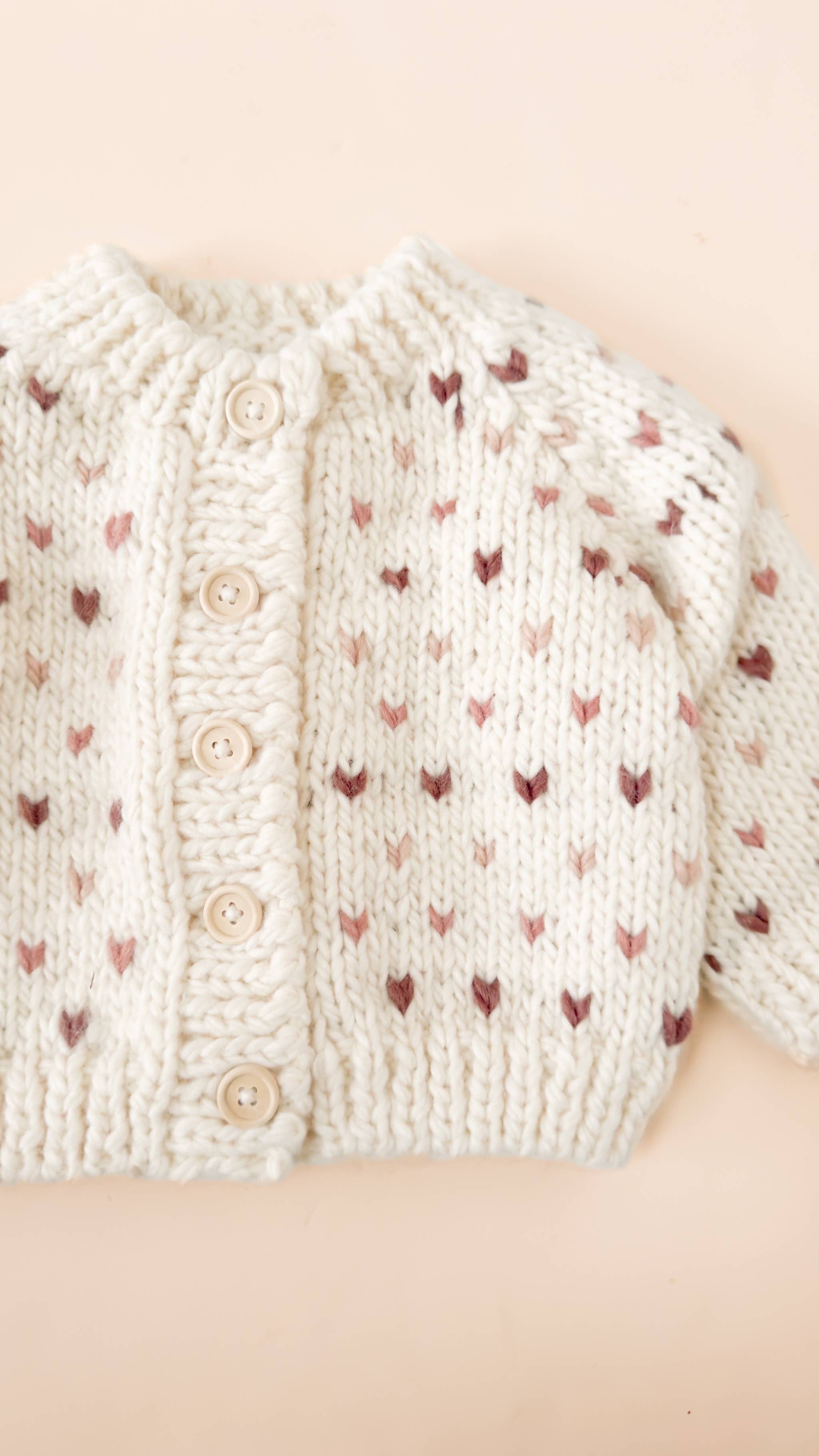 Cardigan Mauve Baby Kid Fall / Winter Heart