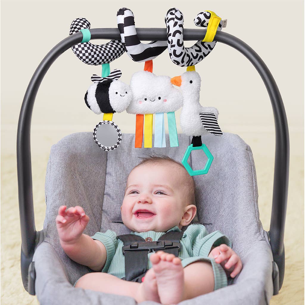 High contrast Spiral Car Seat Activity Toy