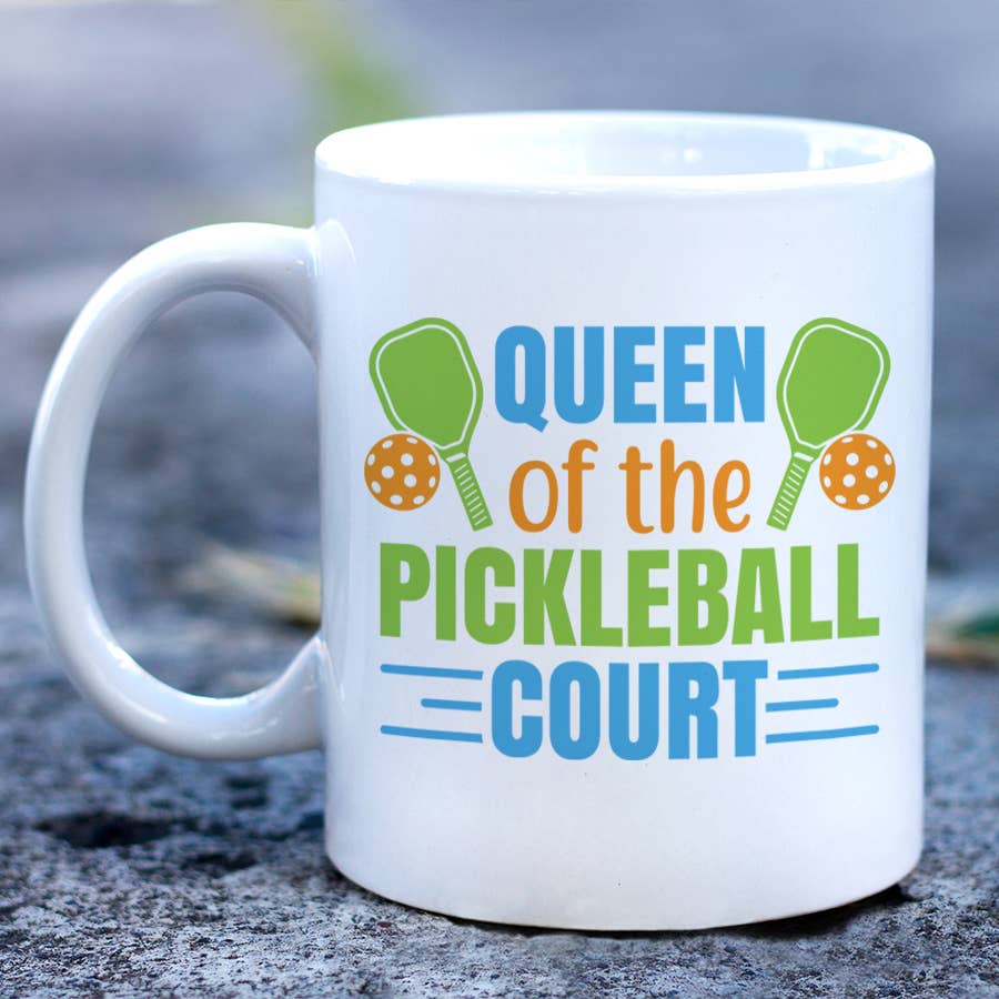 Queen of the Pickleball Court mug