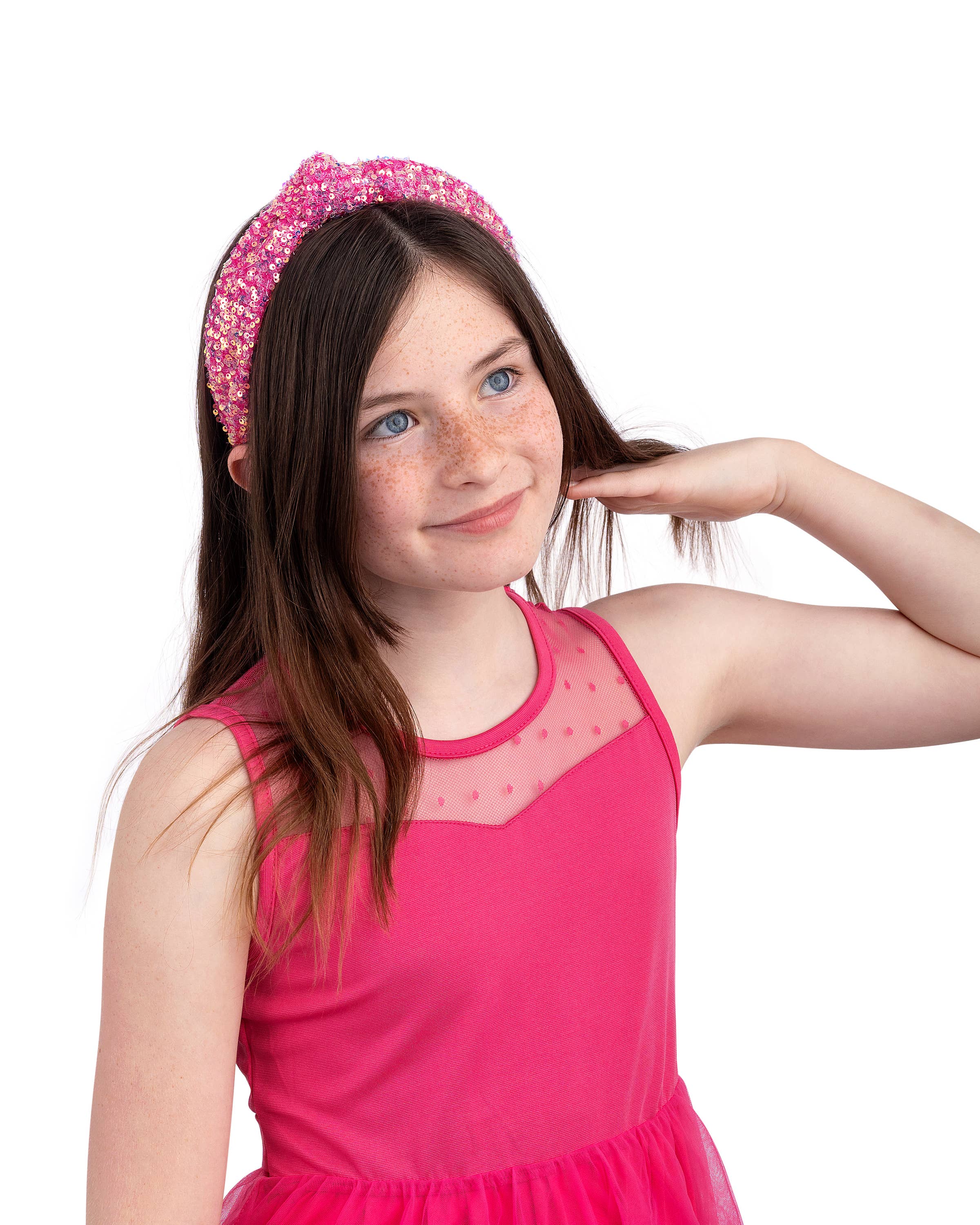 Hot Pink Sequin Glinda Sparkle Girls Knot Fashion Headband