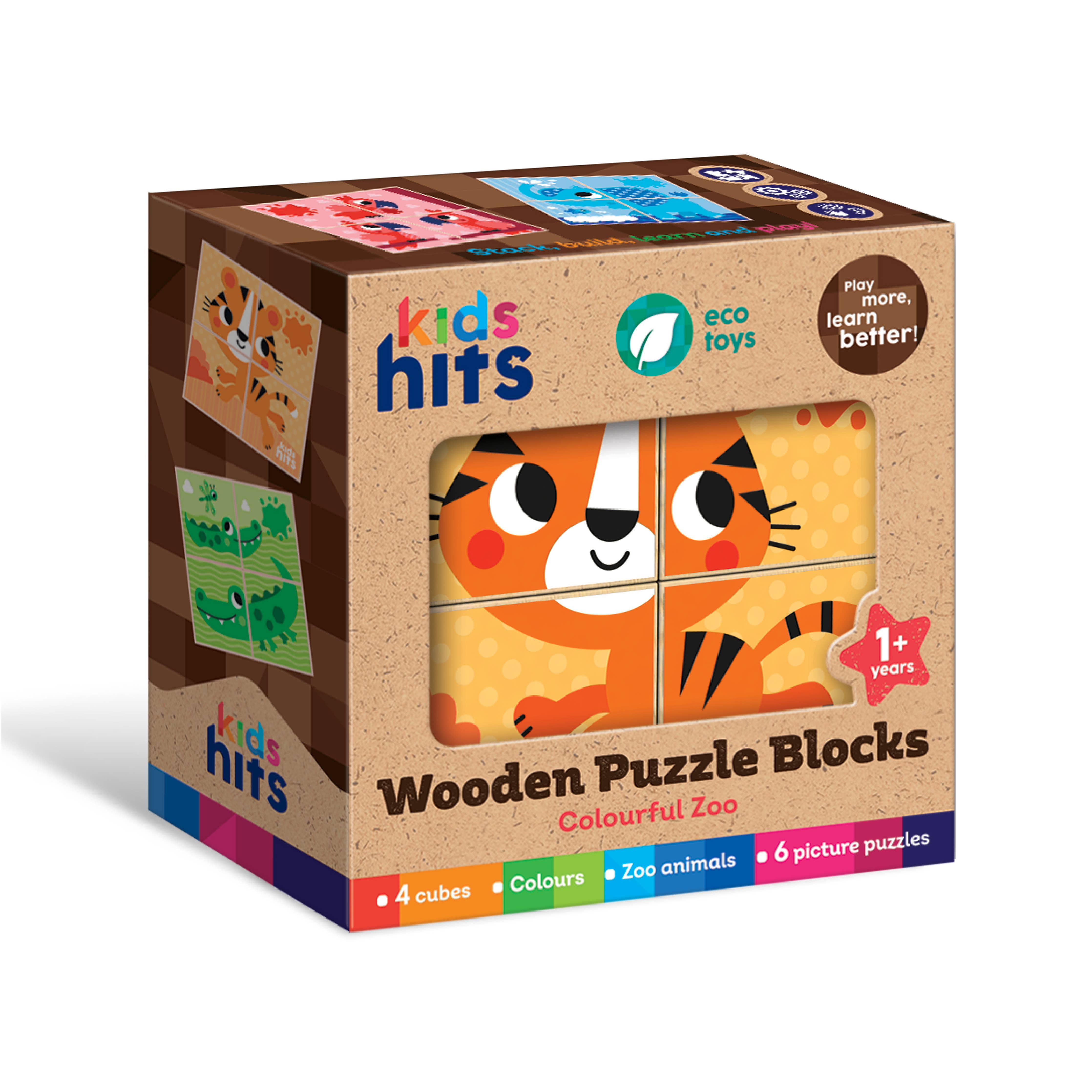 Colourful Zoo wooden blocks