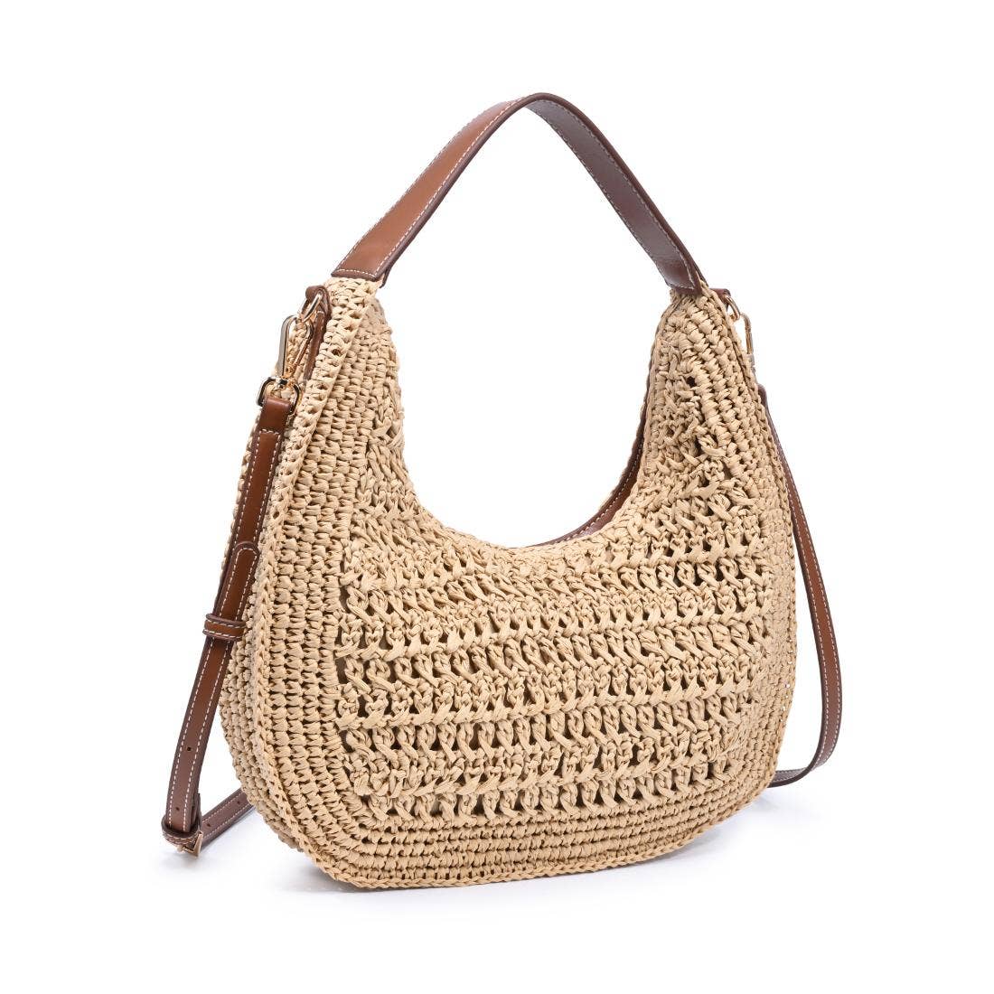 Woven hobo curved Crossbody