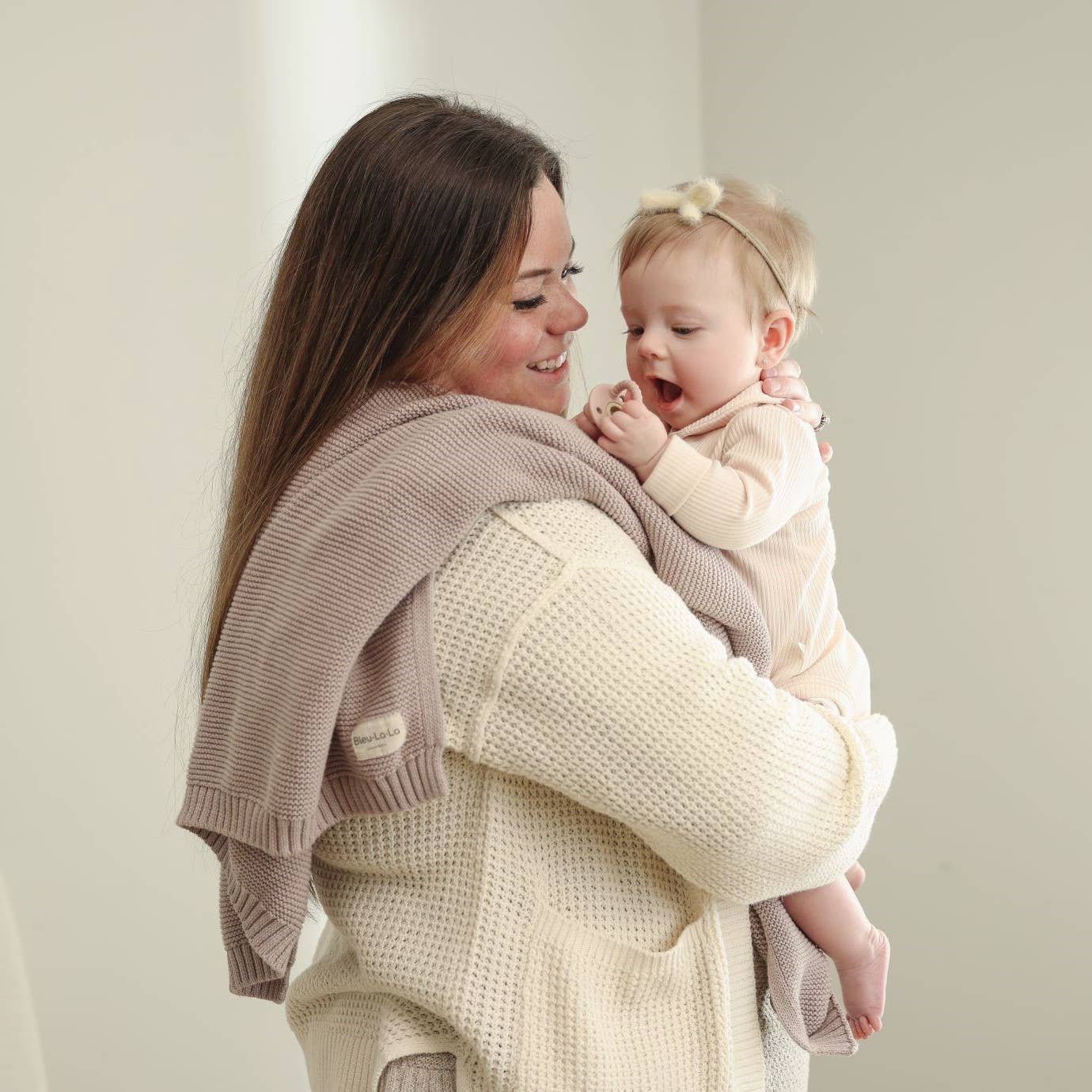 Heritage Knit 100% Organic Cotton Baby Blanket - Blush Pink