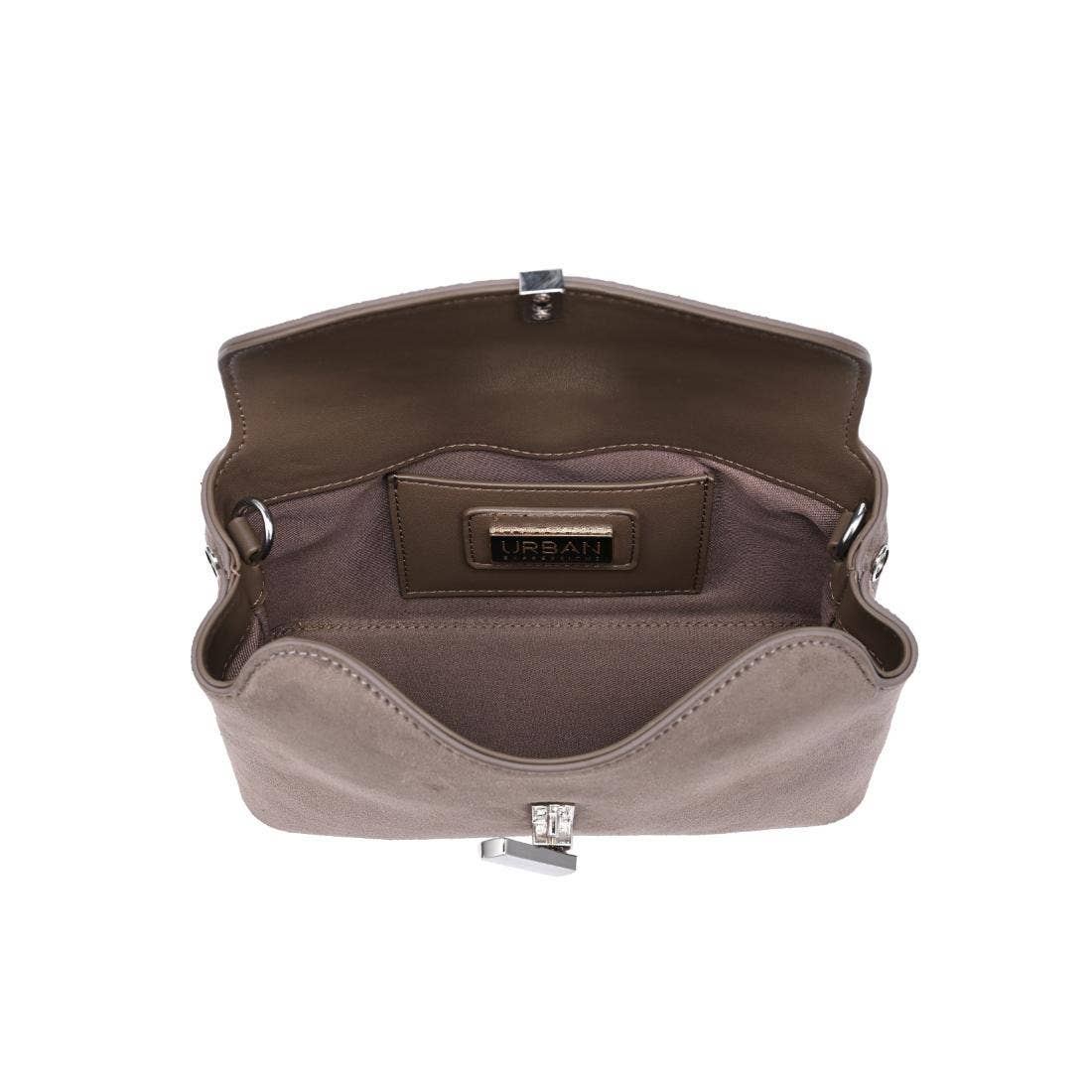 Vegan leather shoulder/crossbody bag - taupe