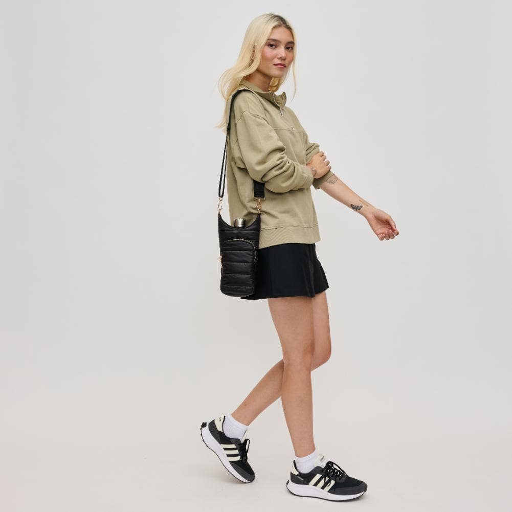 Water Bottle Nylon Puffer Crossbody
