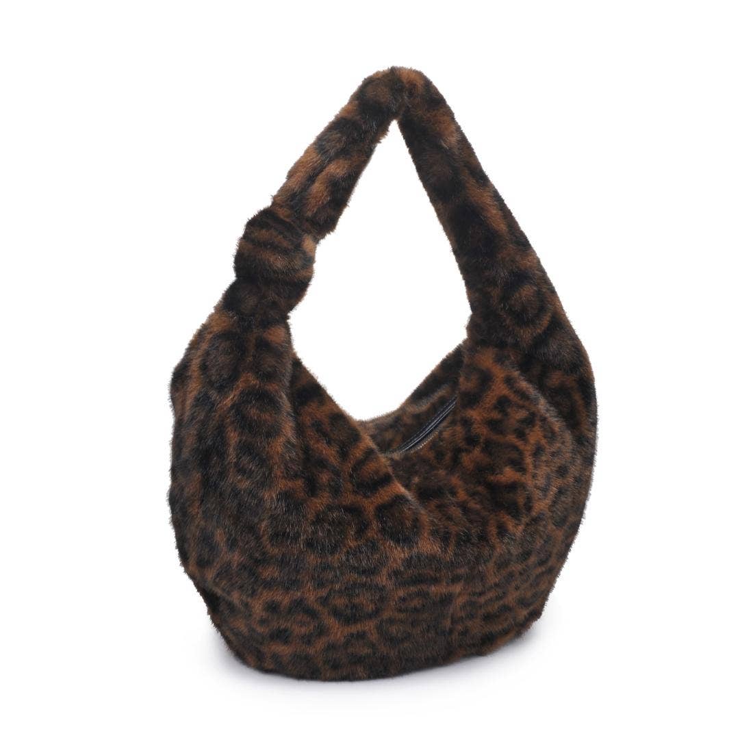 Leopard faux fur Hobo