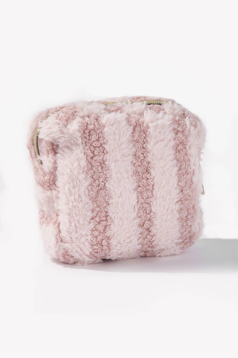 Teddy Striped Square Makeup Bag