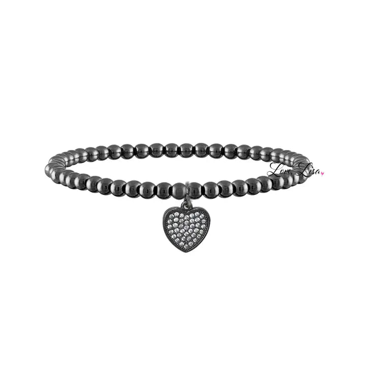 Little Heart Charm Beaded Bracelet