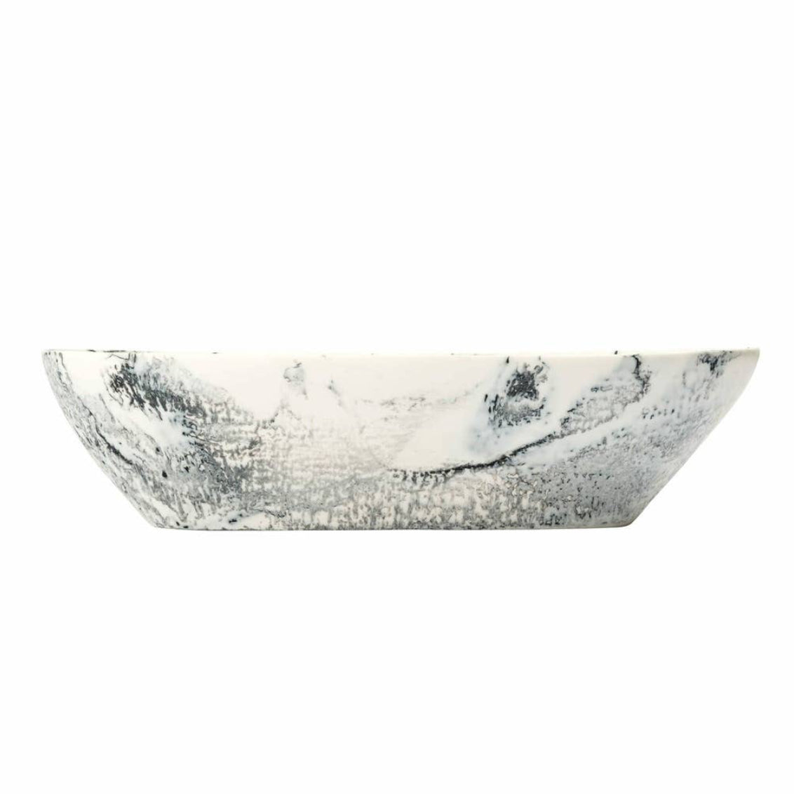 Lucente Black & White Matte Oval Basket
