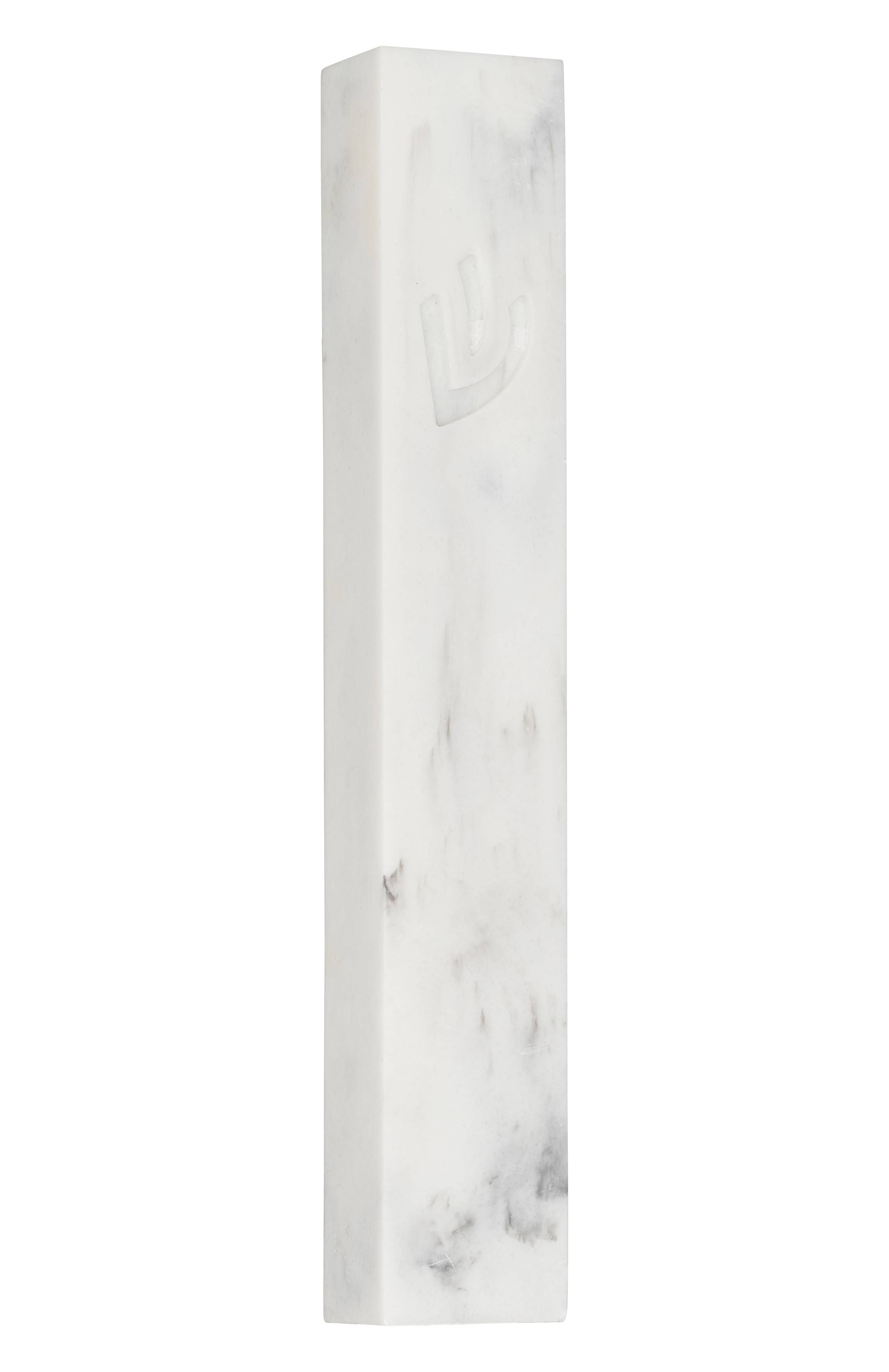 WHITE Marble Stone mezuzah