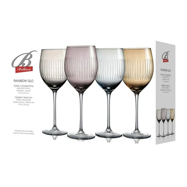 Rainbow Glo Wine Glasses - set of 4