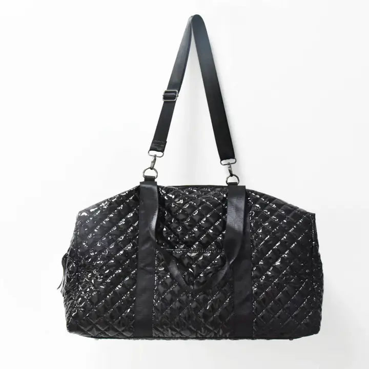 Diamond Black Patent Weekender