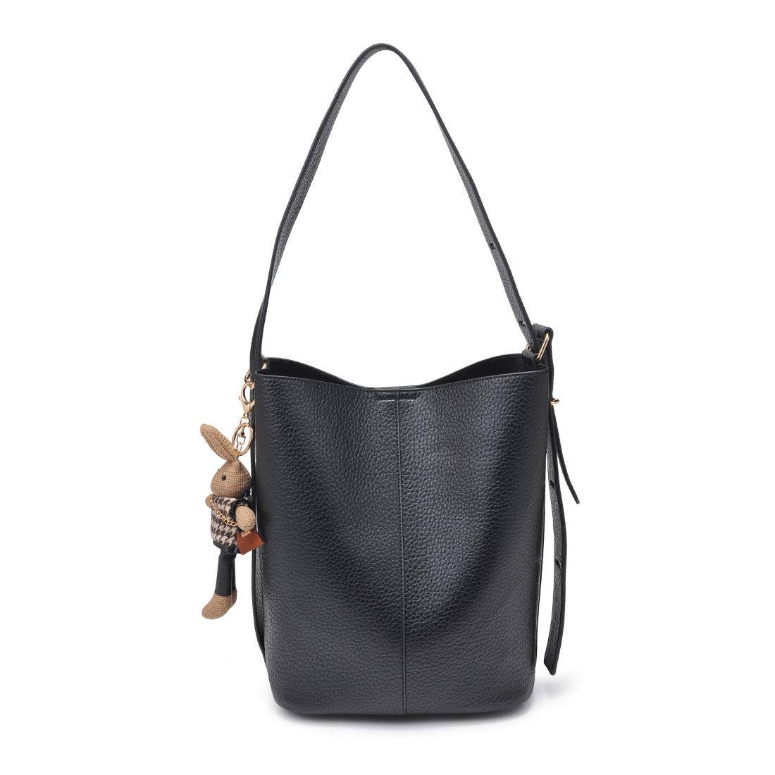 Vegan leather hobo bag w/ charm