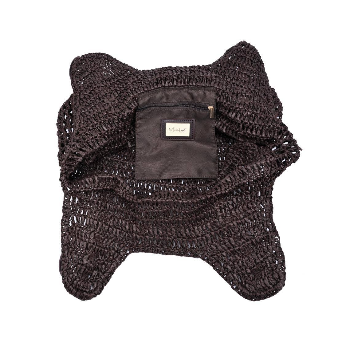 Handwoven Tote with buckle straps - chocolate