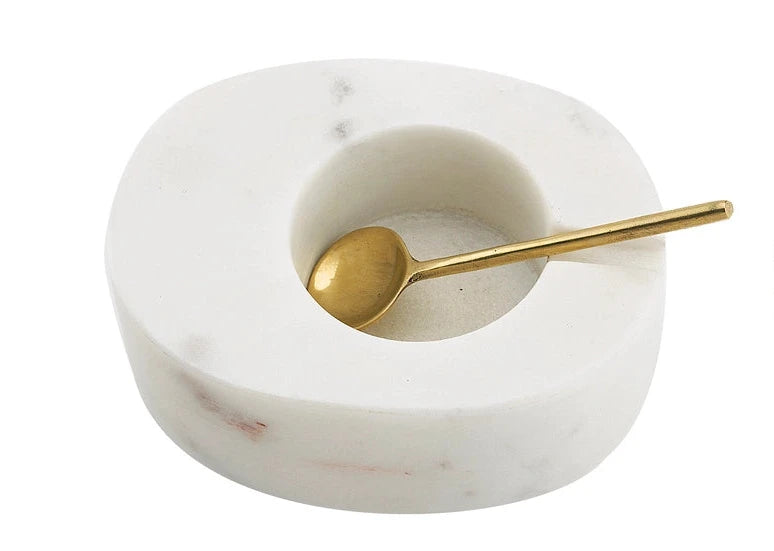 WHITE MARBLE SALT CELLAR