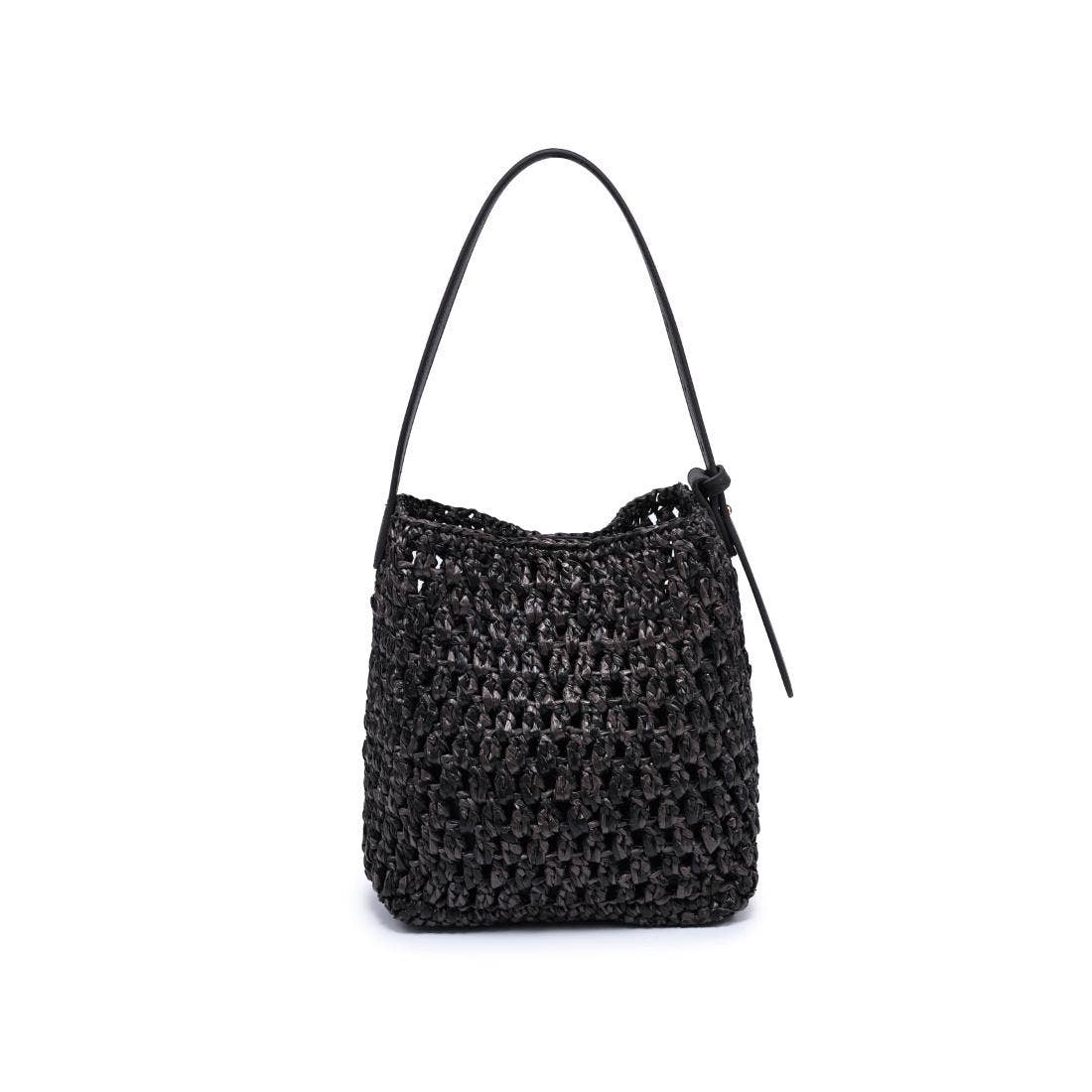 Handwoven bucket Shoulder Bag - chocolate