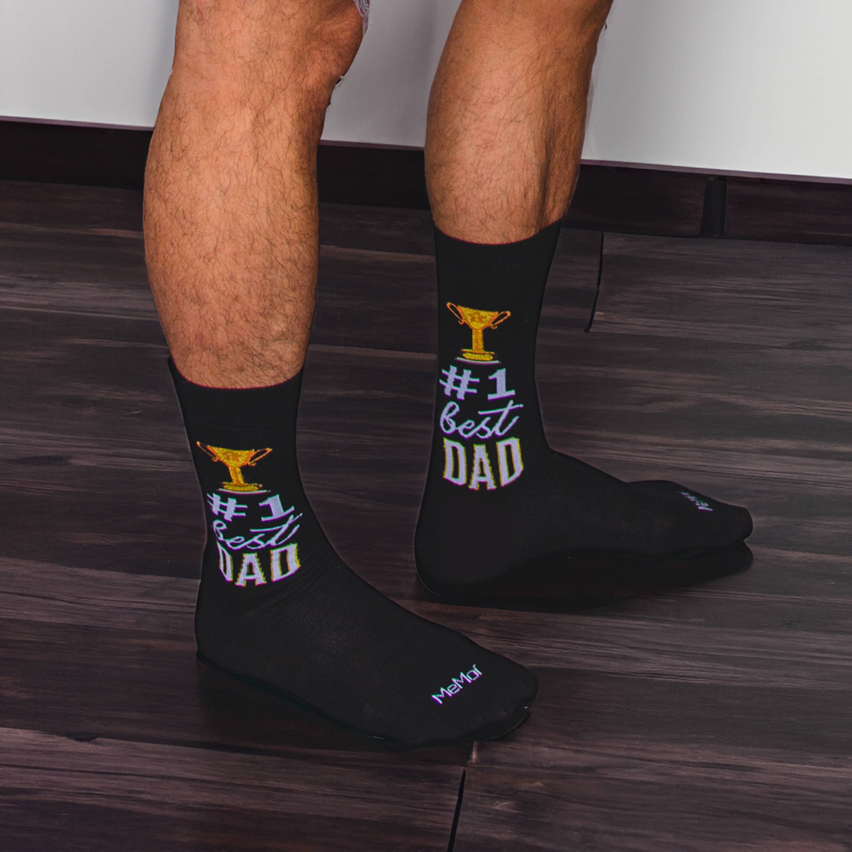 #1 Dad Mens Bamboo Crew Sock