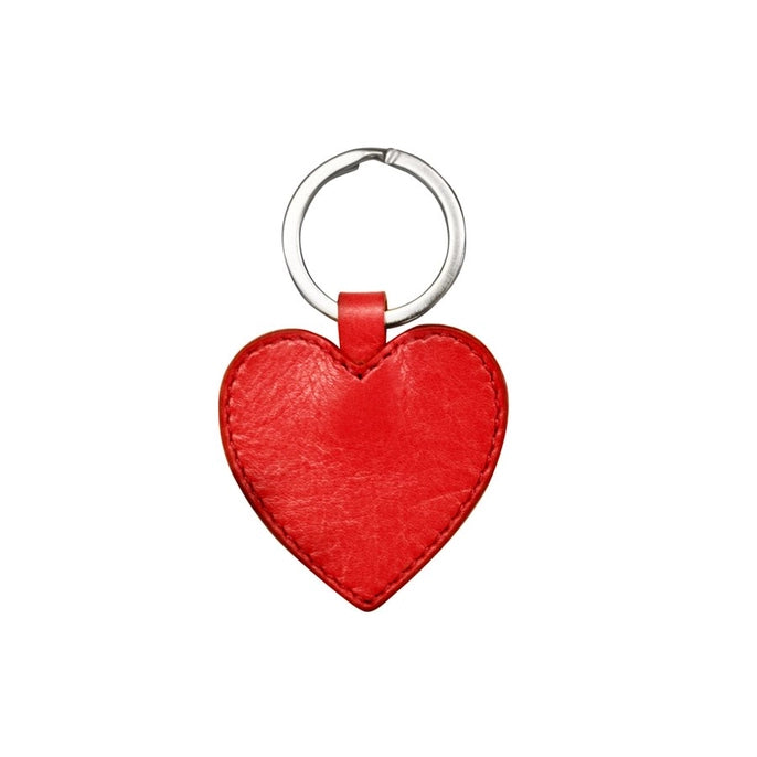 Leather Heart Keyfob - Red