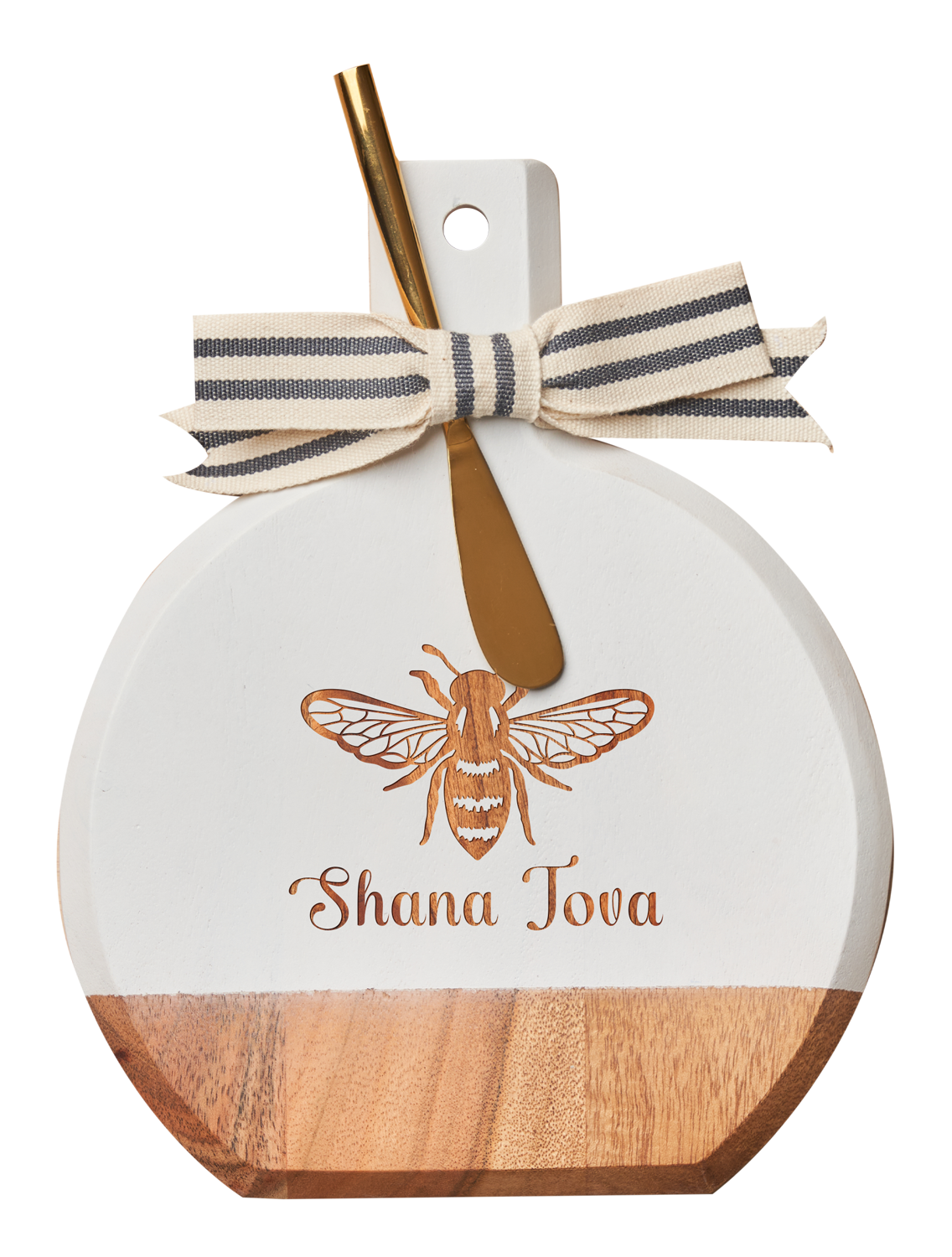Shana Tova Acacia Bevel Board w/ Gold Spreader