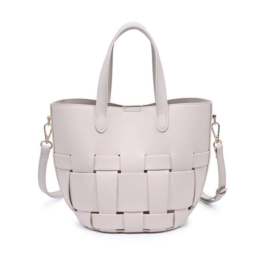 Woven-panel Tote - ivory