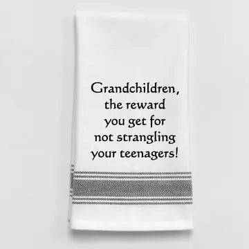 Grandchildren, the Reward You Get For Not... White - Black Lined Trim