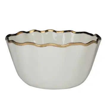 White and Gold Deep Bowl