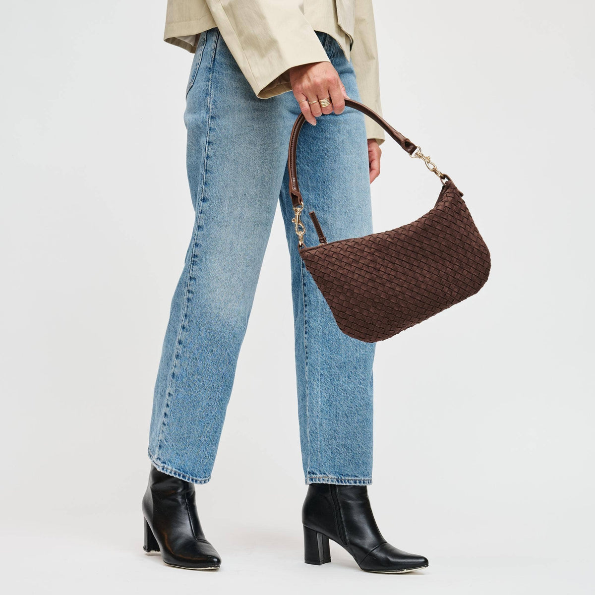 Faux Suede Crossbody - espresso
