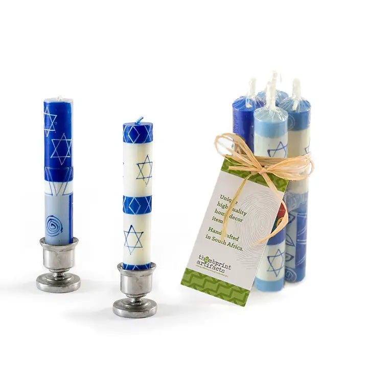 Star of David Shabbat Candles - set of 4