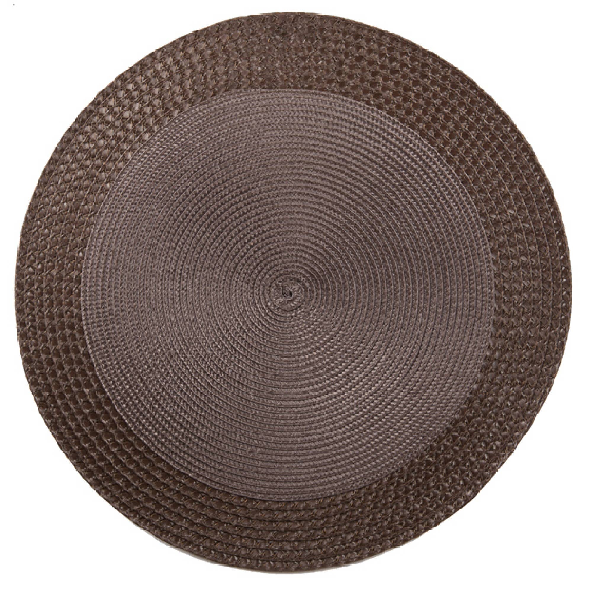 Vinyl Round placemat With Border - Chocolate