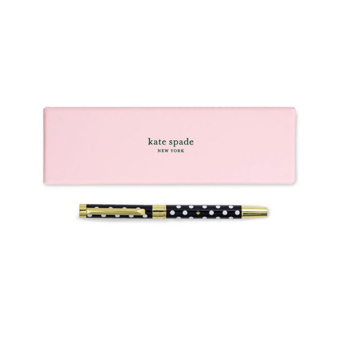 KATE SPADE Ballpoint Pen, Black and White Polka Dots