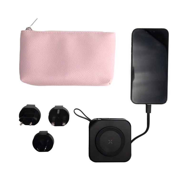 Chargeur et adaptateur universel 5 en 1 rose