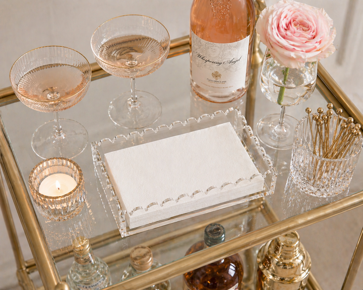 Scalloped Acrylic Guest Towel Napkin Holder