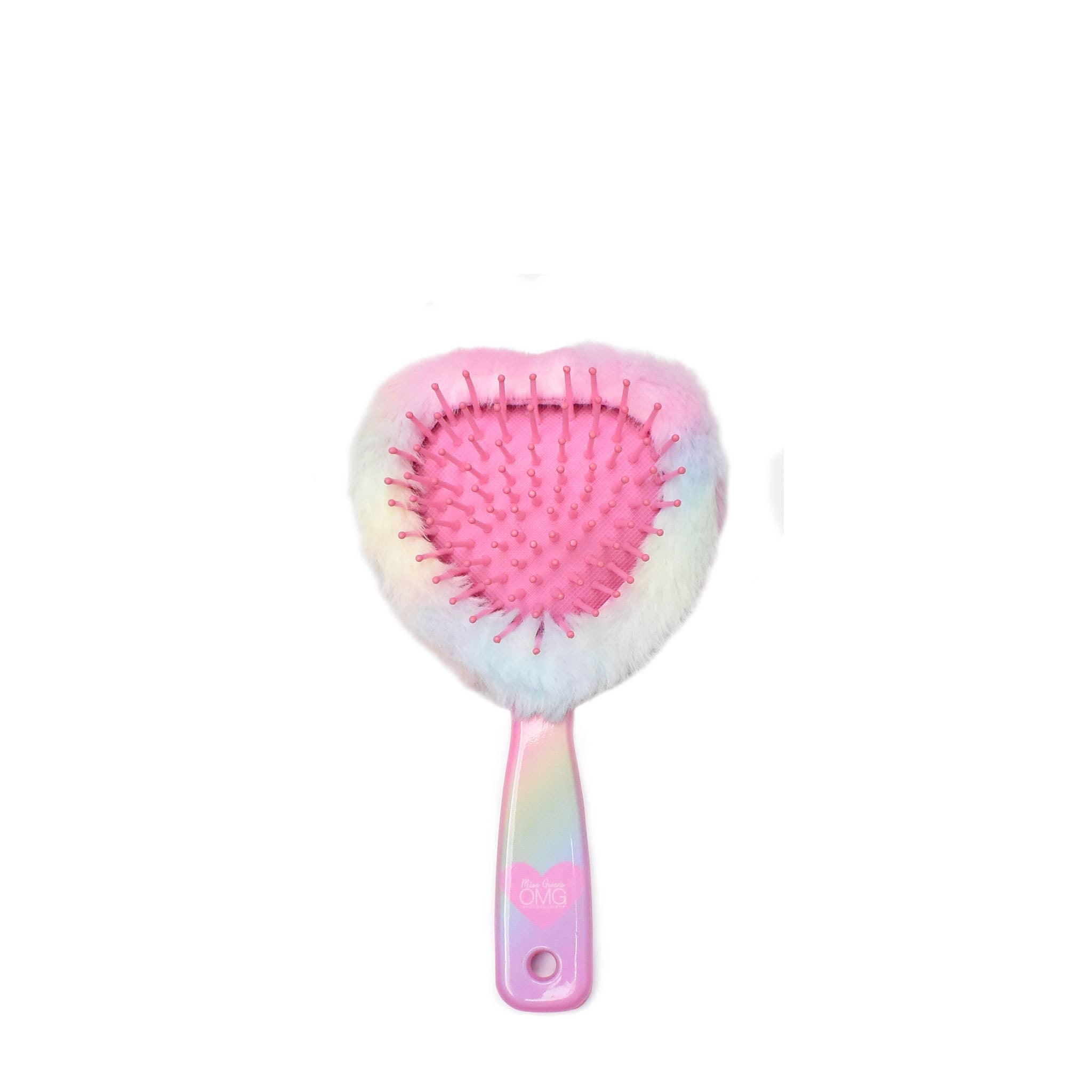 Heart Embroidered  Plush Heart-Shaped Hairbrush