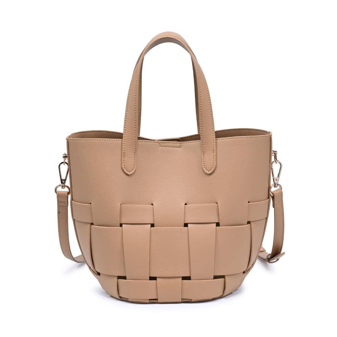 Woven-panel Tote - natural
