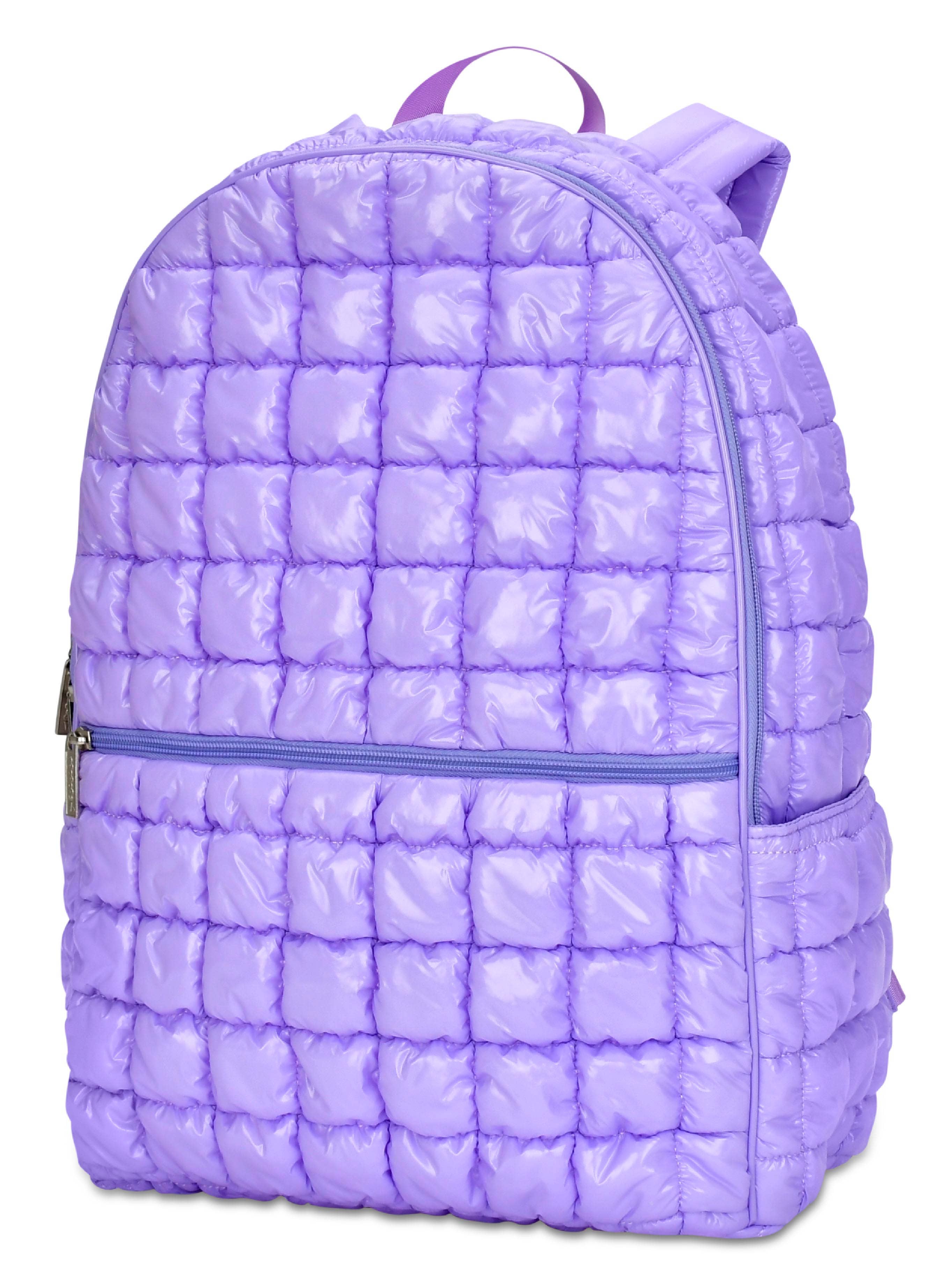 LAVENDER SHINY PUFFER BACKPACK