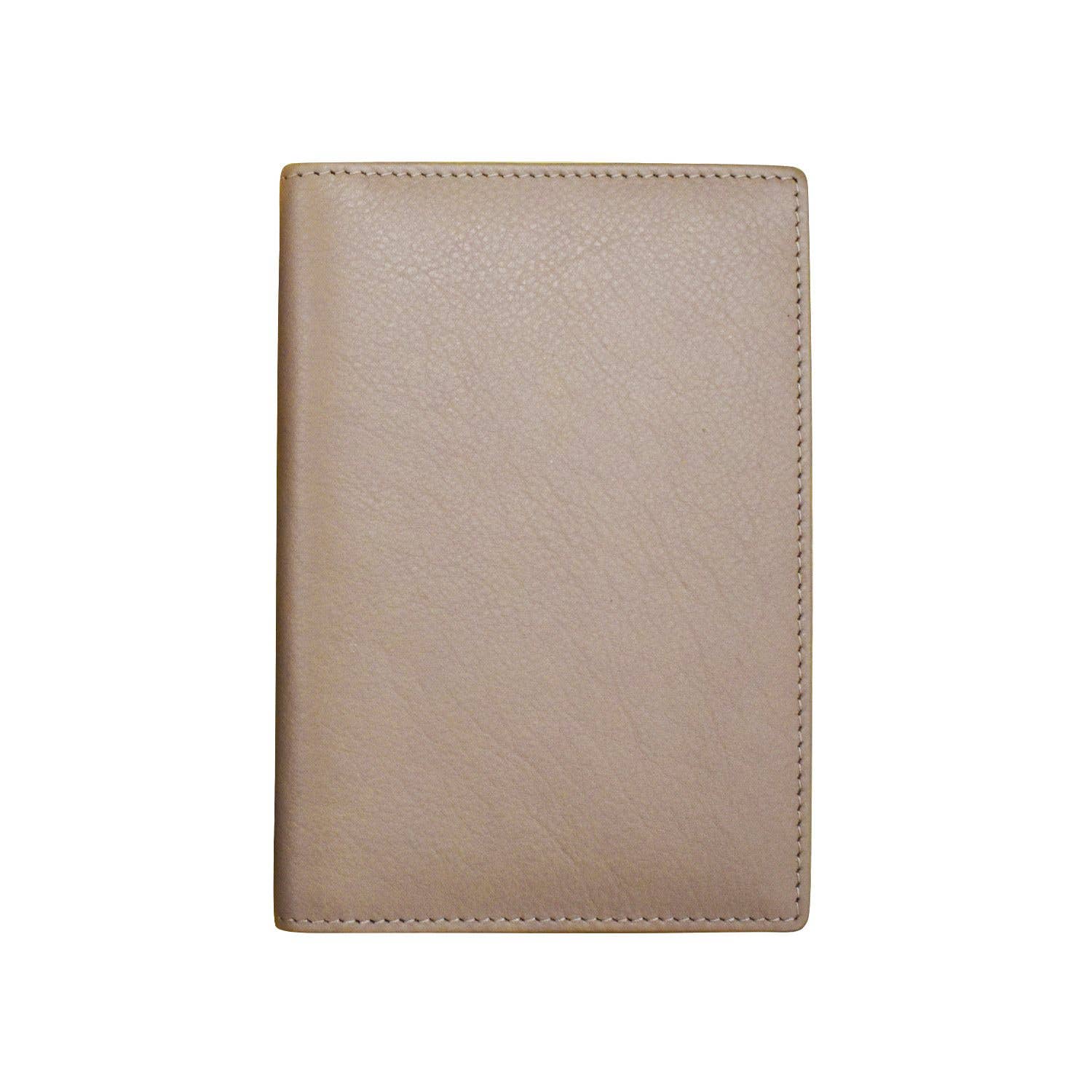 Leather Passport Case with CC Holder - taupe