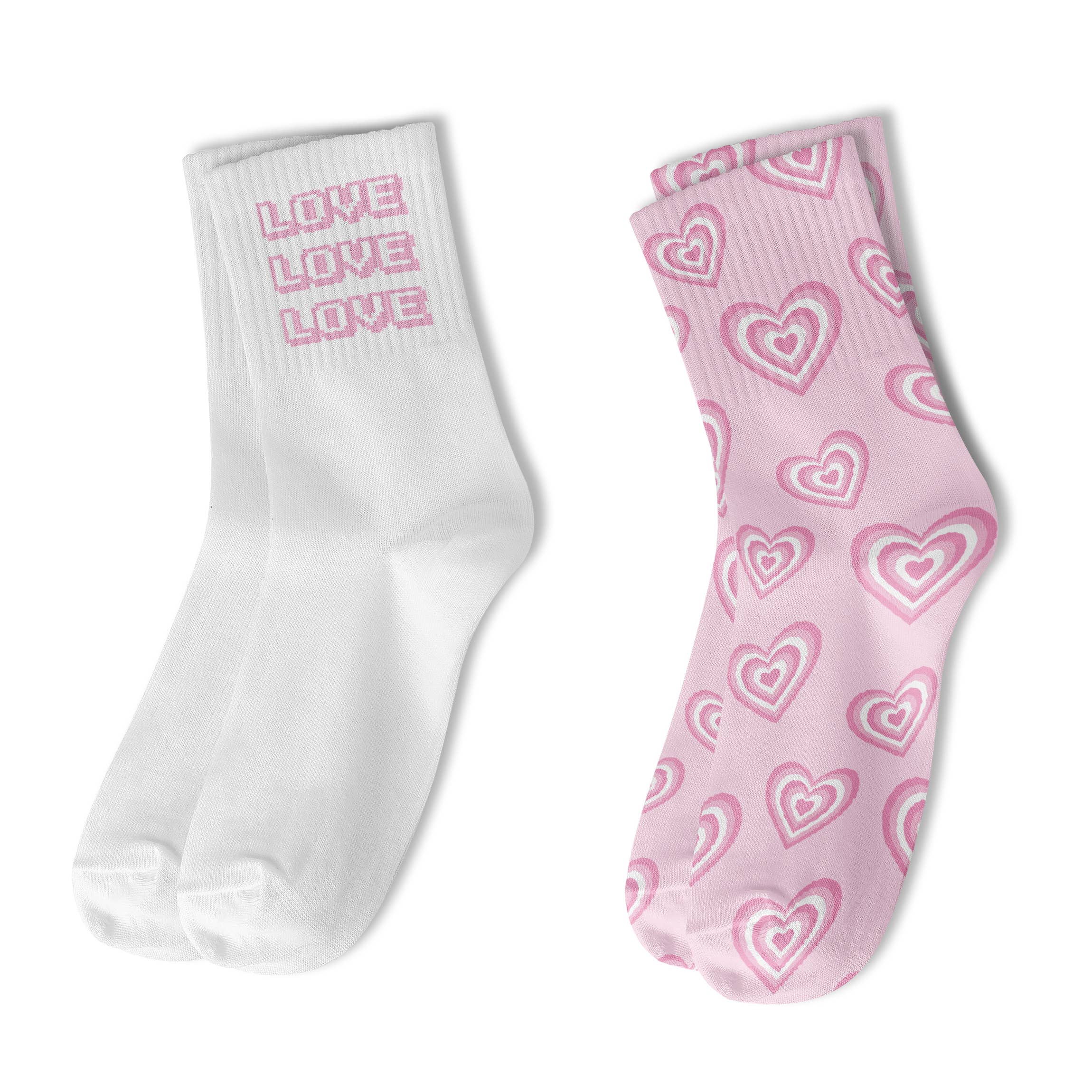 Love hearts Crew Sock 2 Pack