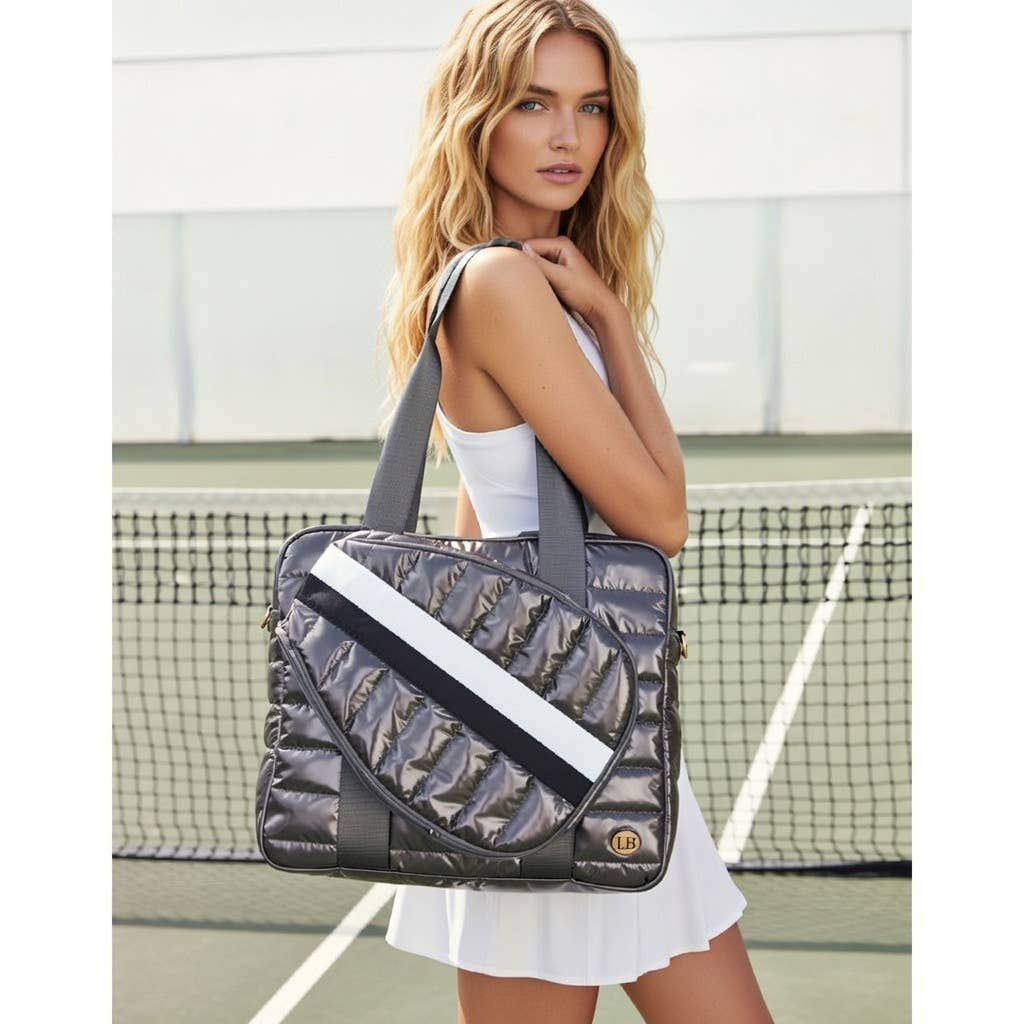 Pickleball Tote Quilted Pewter