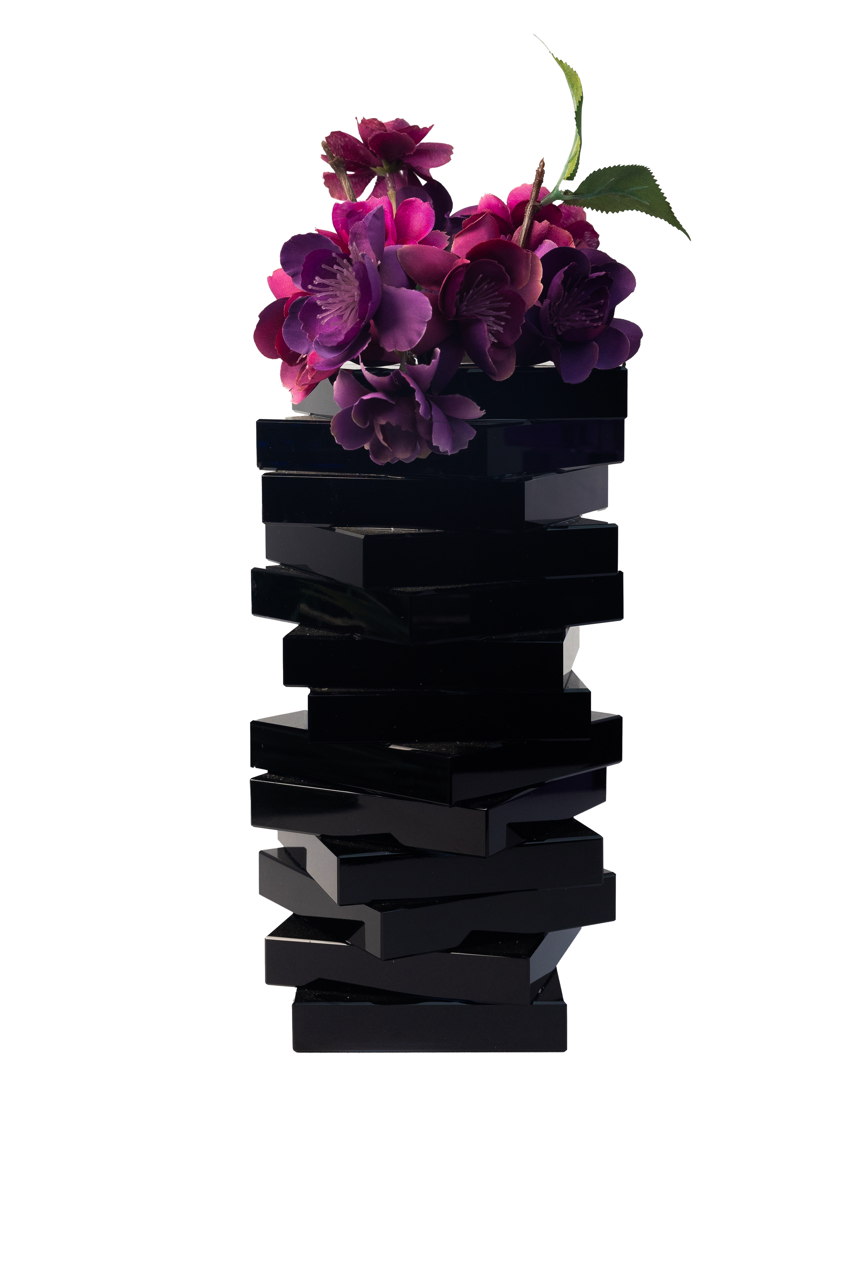 Crystal Twist Vase - Black