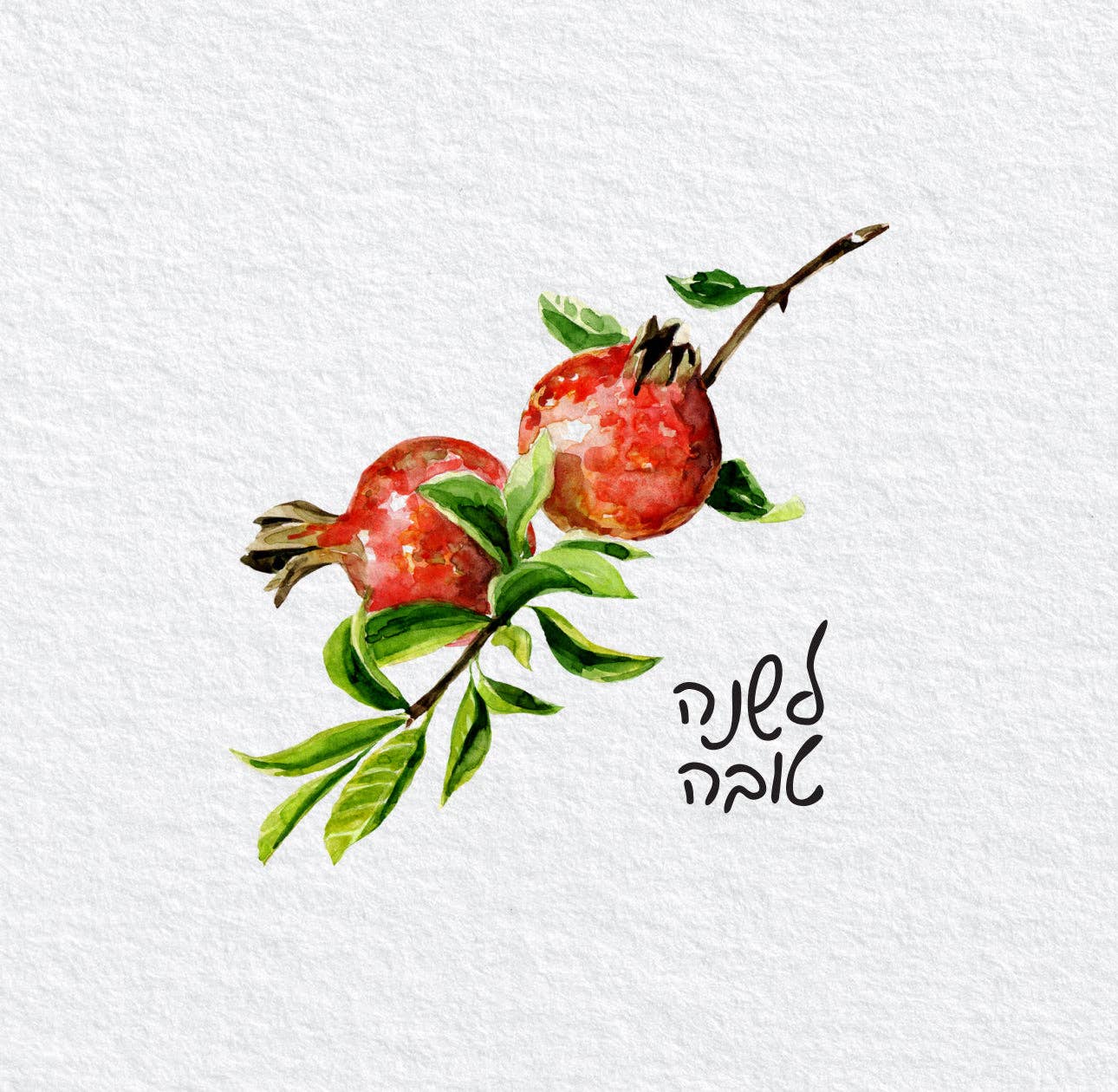 Pomegranate Watercolor (Shana tova) Cocktail Napkin