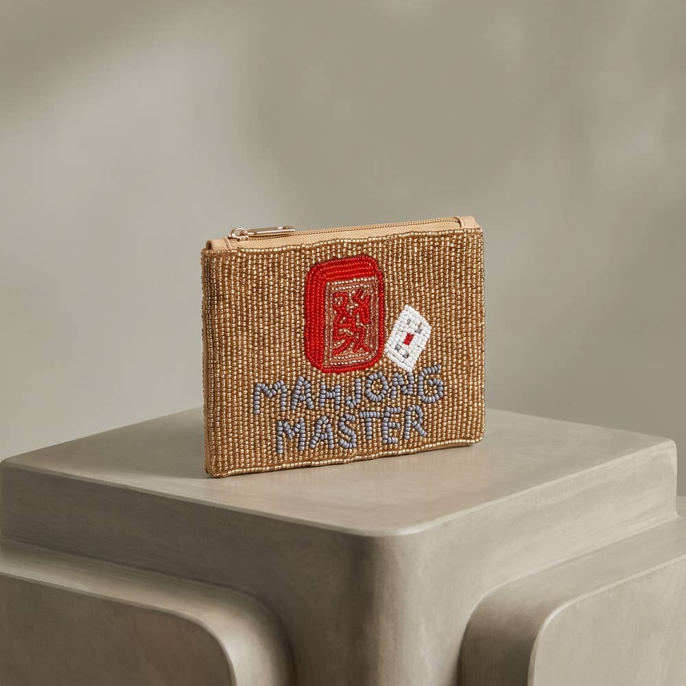 Mahjong Master Tiles Beaded Coin Pouch
