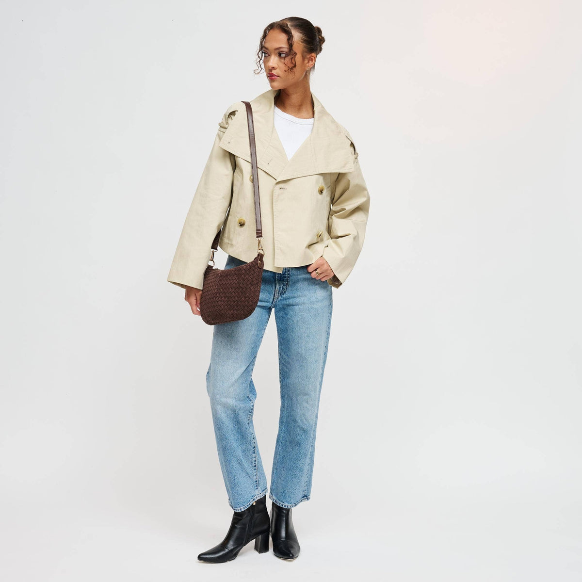 Faux Suede Crossbody - espresso