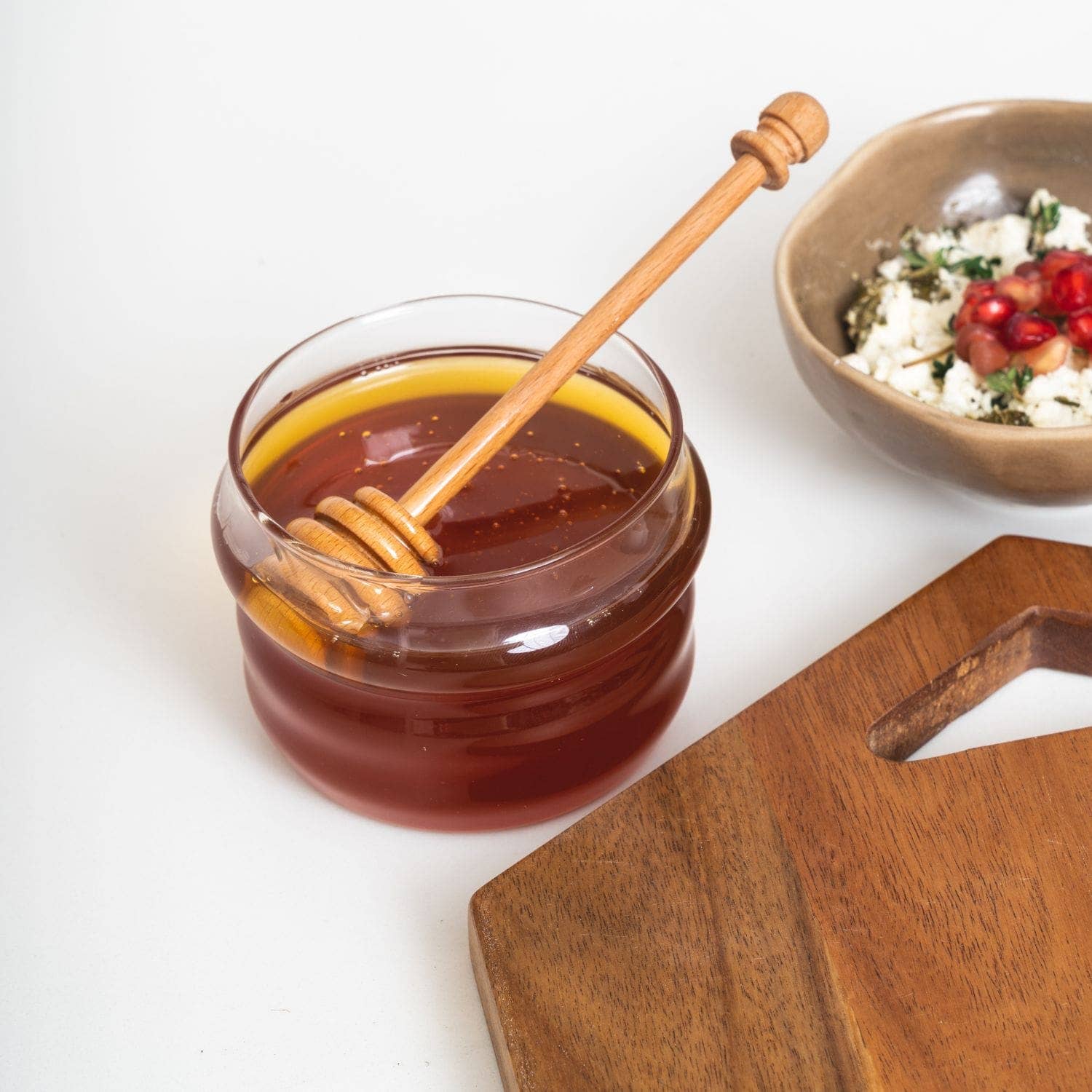 Glass Honey Jar & Wood Dipper