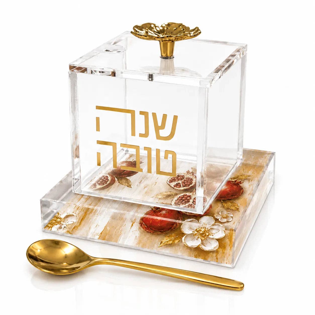 Rosh Hashana Painted Pomegranate Honey Dish