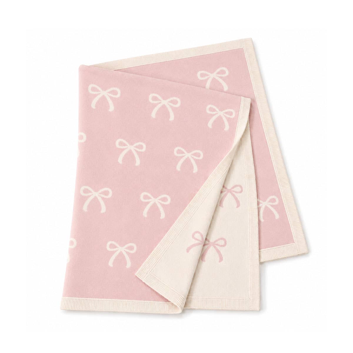 Sweet Bow - Organic Cotton Knit Baby Blanket