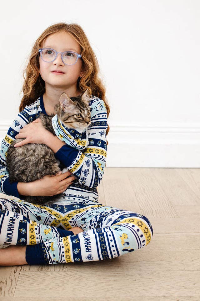 Hanukkah Cats Two Piece Bamboo Viscose Pajamas