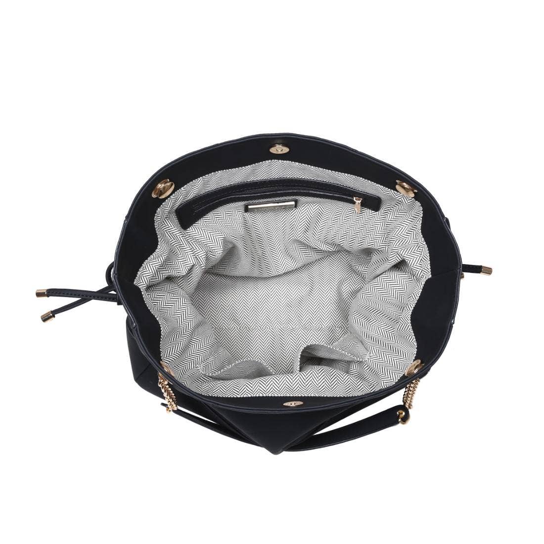 Cinched quilted Tote - black