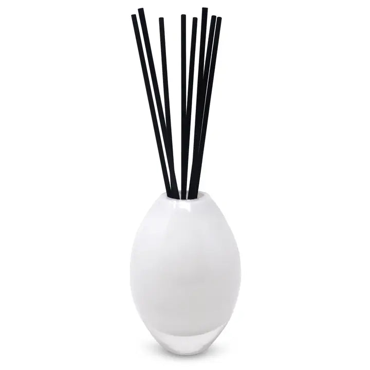 crystal reed diffuser - white with black reeds