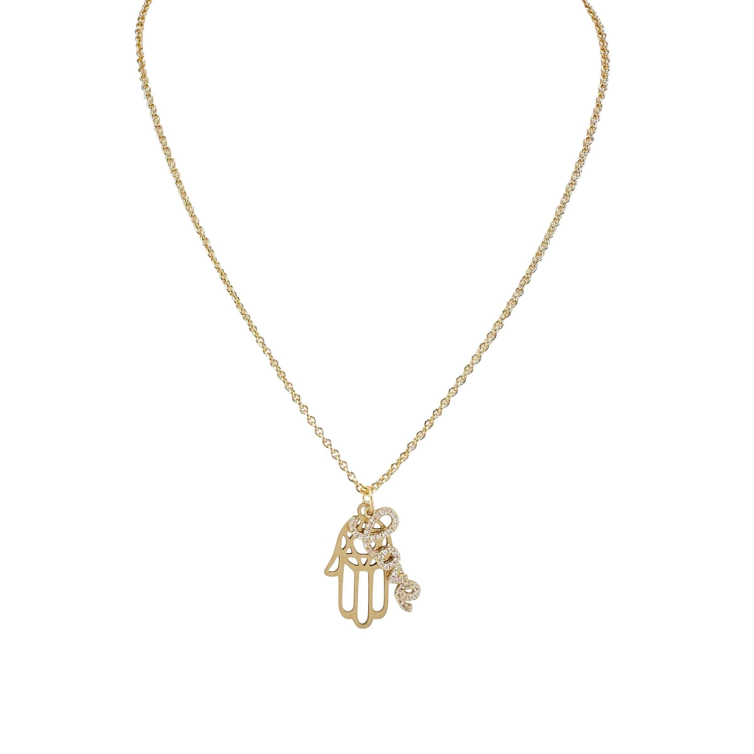 Gold Love Hamsa Necklace